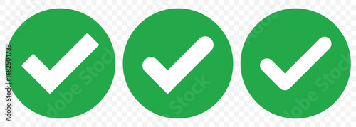 check box icon with correct, accept checkmark icons green tick box, check list circle frame - checkbox symbol sign. check mark frame, Tick mark icon set . green tick icon set on Transparent Background