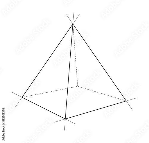 Geometric Pyramid Illustration. Vector