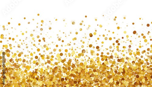 Gold confetti explosion on black background