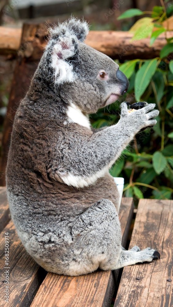 Obraz premium Koala eating leaves