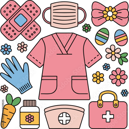 Cute medical supplies and easter decorations