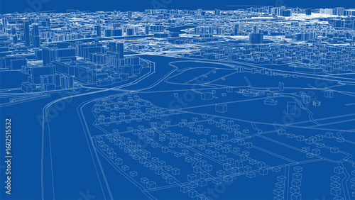 Urban Blueprint of a Cityscape