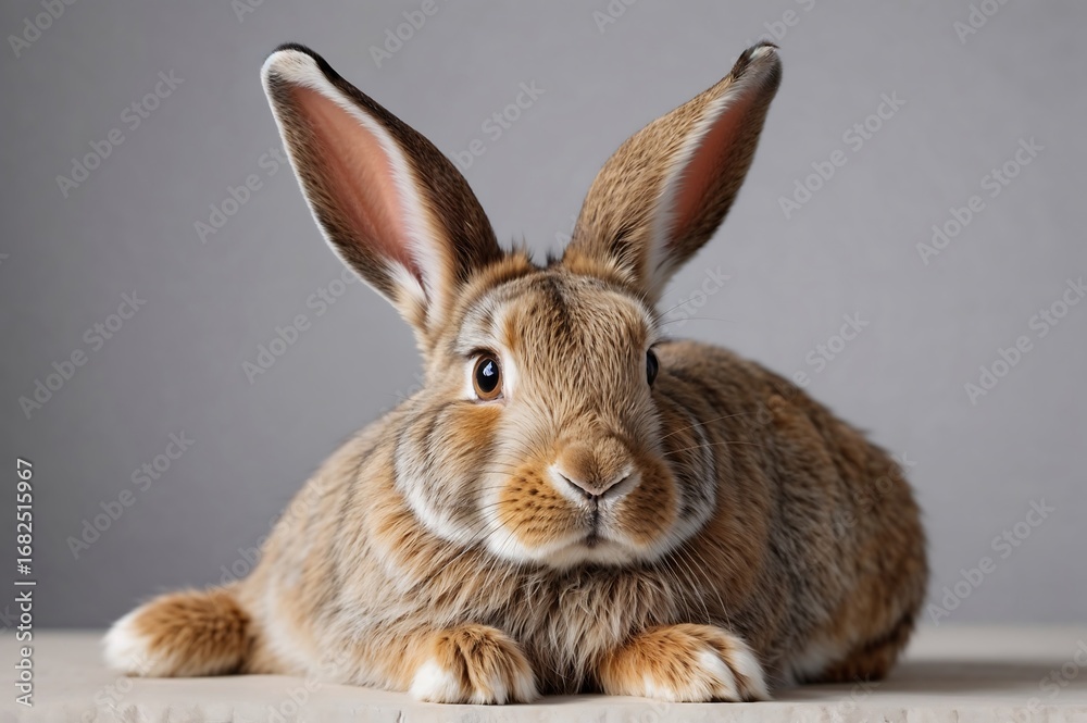 Obraz premium Rabbit lying stretched out, long ears relaxed