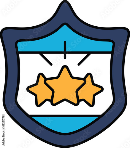 A shield with three stars on it
