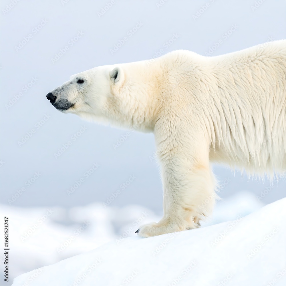 Polar Bear in Arctic Landscape