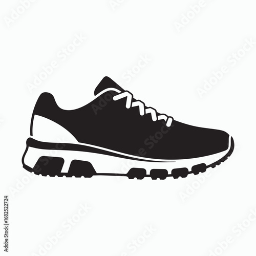 running shoe icon silhouette vector illustration