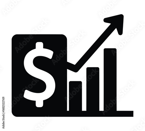 Financial Growth Icon Showing Increasing Revenue