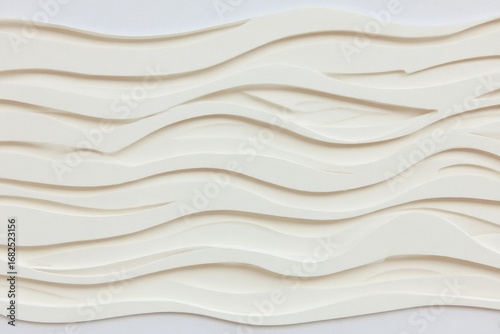 Off-white textured surface with undulating wave pattern