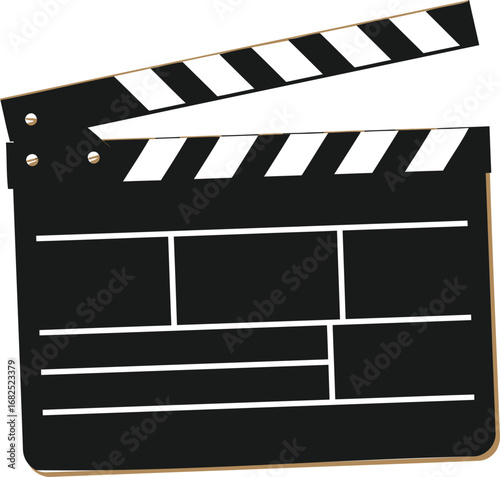 Clapperboard used in film production for scene preparation   | vector illustration | transparent 