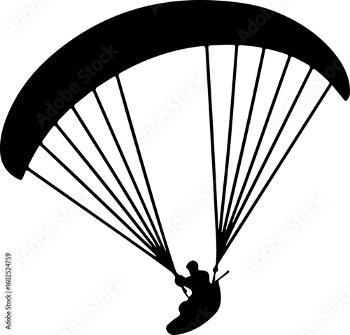 paraglider black silhouette vector illustration