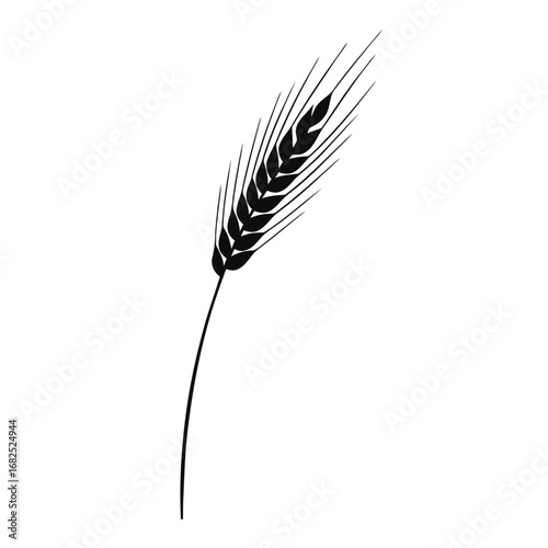 Elegant Silhouette of Wheat Stalk Illustration