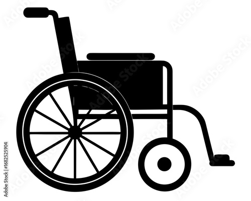 Black silhouette of a wheelchair, vector illustration