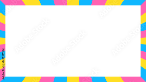 ストライプ柄のフレーム、縞模様、背景、16:9サイズ