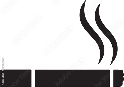 Smoking Cigarette Icon Vector a smoking cigarette icon with smoke often used for smoking zones tobacco or health-related content