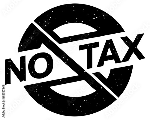 No tax symbol silhouette vector illustration