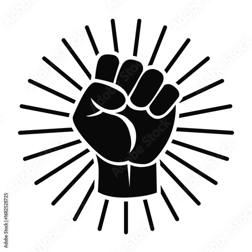 Raised Fist Symbol of Freedom and Resistance Vector Illustration