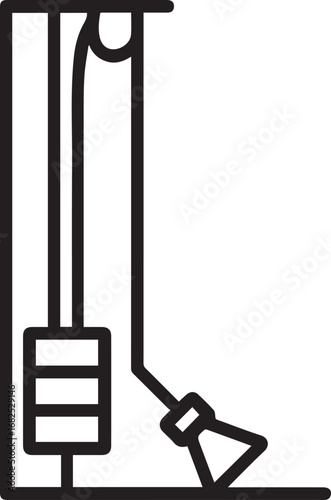 Cable machine workout line vector icon
