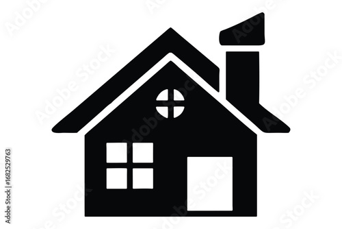 Classic Roof House Icon Illustration