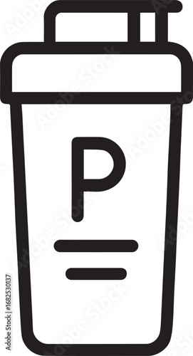Protein shake bottle line vector icon Illustrator Artwork