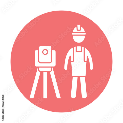 Surveyor Vector Icon which can easily modify or edit
