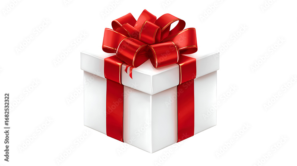 Fototapeta premium red gift box cristmas isolated on white