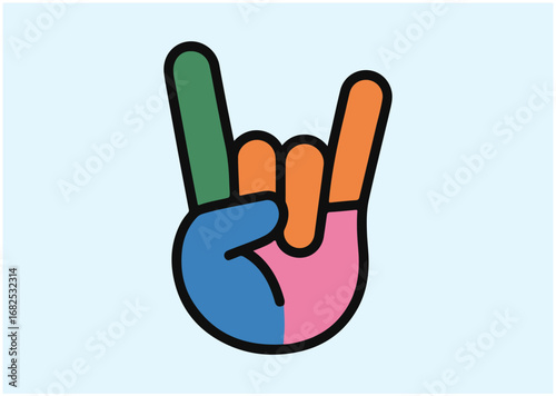 Rock gesture Icon, Rock gesture vector