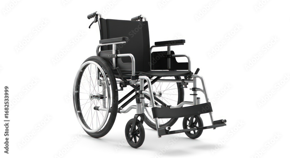 Fototapeta premium Modern Wheelchair Isolated on White Background for Medical and Accessibility Needs