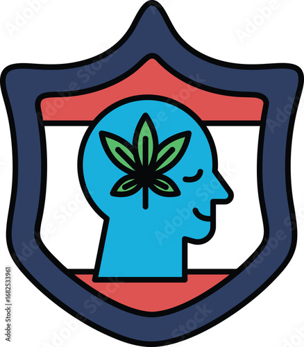 A man's head is surrounded by a leafy green plant