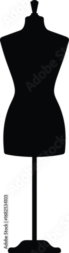 Simple Black Silhouette Fashion Dress Form Icon