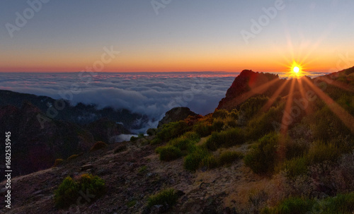 sunrise over the mountains