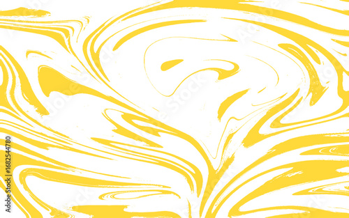Beautiful abstract painting techniques drawing Ebru .Turkish style of acrylic paints. Yellow color liquid marble