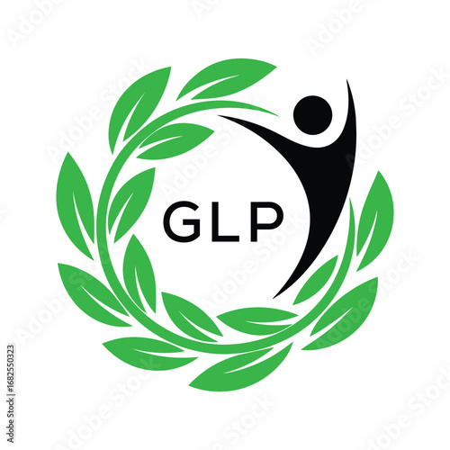 GLP Eco Logo Design. GLP Human Figure  design for entrepreneur and business. GLP best icon Symbol Branding.
