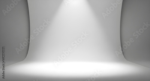Clean White Studio Background with Spotlight for Product Photography