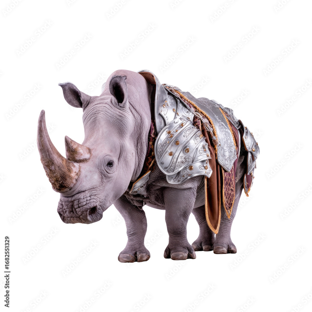 Obraz premium Majestic Armored Rhinoceros in Elaboration of Wildlife Conservation and Environmental Protection Efforts