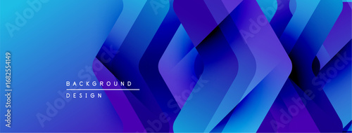 Abstract geometric pattern. Blue, purple gradients create dynamic visual texture. Modern design suitable for backgrounds, banners.