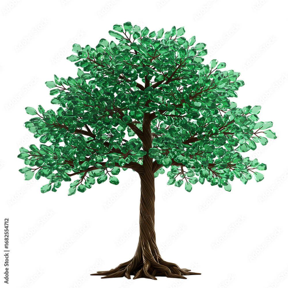 Obraz premium Green Beaded Tree: Nature-Inspired Art, Detailed Craft, Unique Decoration