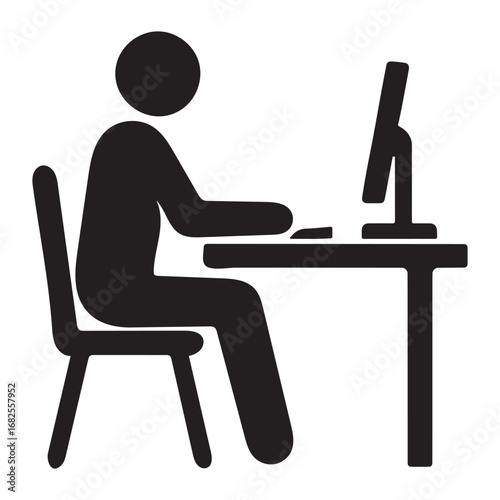 IT Manager Silhouette Icon – Technology Leadership and IT Administration