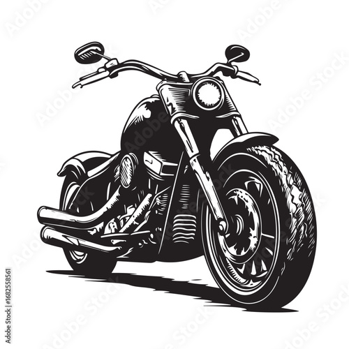 Vintage motorcycle silhouette vector illustration, classic bike design, retro motorbike, old-fashioned motorcycle, transport, vehicle, freedom, adventure, travel icon.