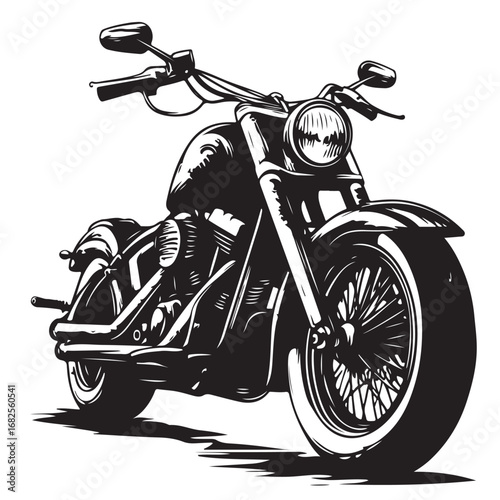 Vintage motorcycle silhouette vector illustration, classic bike design, retro motorbike, old-fashioned motorcycle, transport, vehicle, freedom, adventure, travel icon.