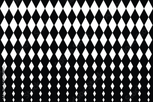 Seamless harlequin pattern with white diamonds on a black background. eps 10
