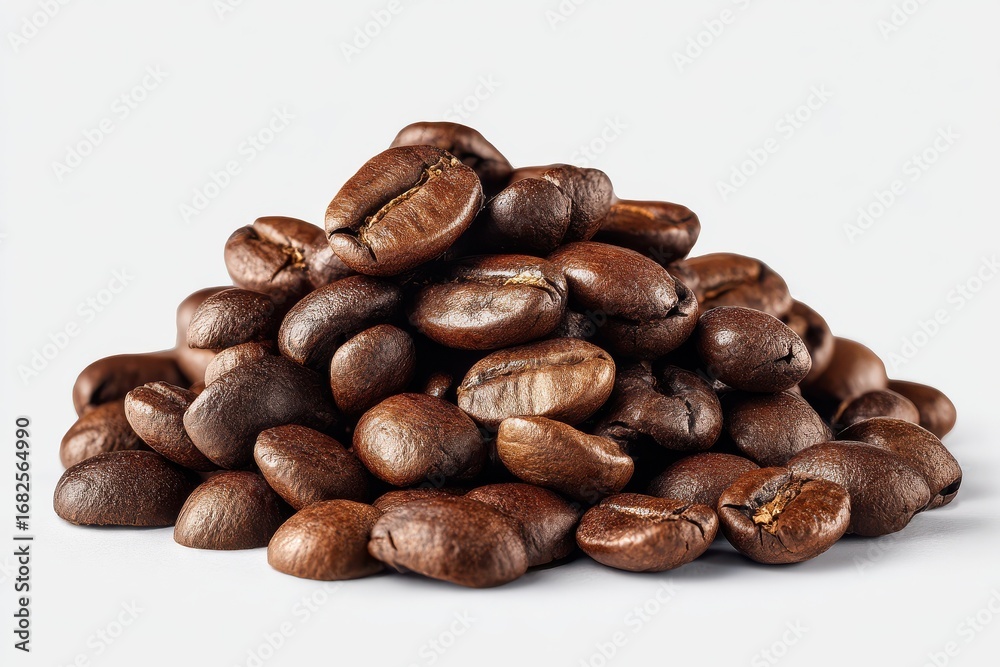 Naklejka premium Coffee beans that have been roasted