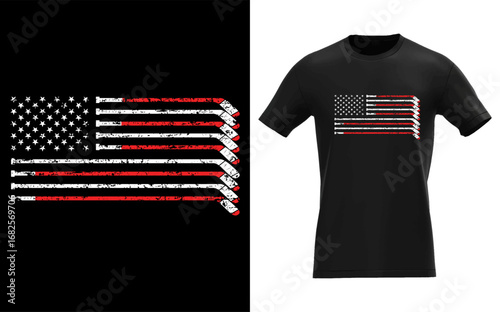 Hockey Stick USA Flag