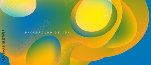 Abstract fluid shapes blend vibrant colors. Gradient transitions create dynamic visual texture. Modern design element for backgrounds.