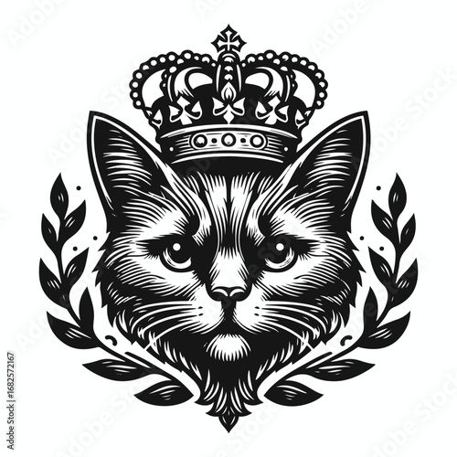 black cat on a white background