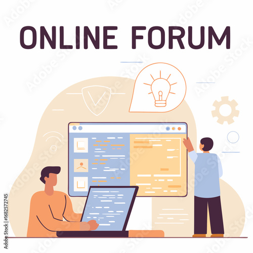 Game Development Online Service Platform – Creative Process of Video Game Design, Programming, and Coding Forum Flat Vector Illustration
