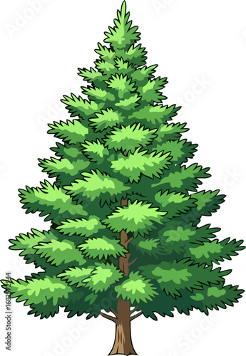 lush evergreen tree natures serene majesty, symbol of growth and resilience, isolated on transparent background