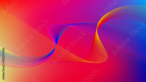 wavy blended lines with colorful gradient mesh abstract background