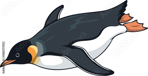 penguins graceful underwater ballet antarctic ocean dive, isolated on transparent background