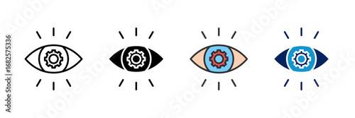 Machine Eye Icon Set Multiple Style Collection