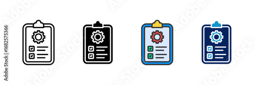 Auto Task Icon Set Multiple Style Collection